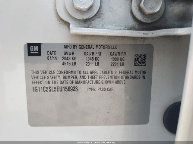 1G11C5SL5EU150923 Chevrolet MALIBU 1LT
