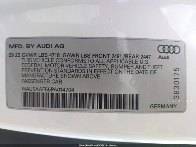 2023 AUDI A5 WAUSAAF55PA014704 Photo 8
