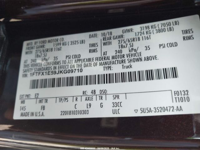 2018 FORD F-150 1FTFX1E59JKG09710 Photo 8