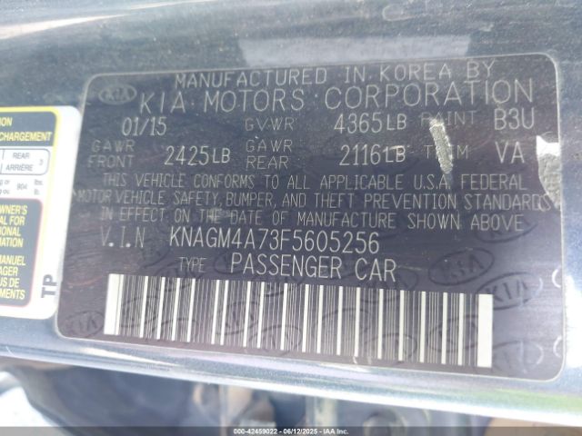KNAGM4A73F5605256 KIA Optima Lx
