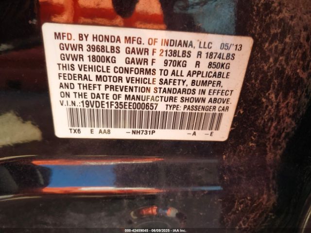 19VDE1F35EE000657 Acura Ilx 2.0l
