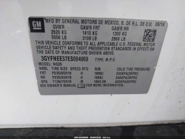 2014 CADILLAC SRX 3GYFNEE37ES684969 Photo 8