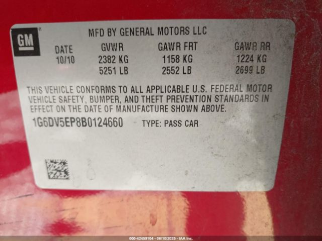 2011 CADILLAC CTS-V 1G6DV5EP8B0124660 Photo 8