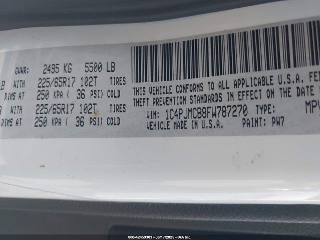 Продаж на аукціоні авто 2015 Jeep Cherokee Latitude, vin: 1C4PJMCB8FW787270, номер лоту: 42459301