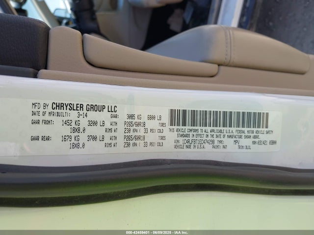 1C4RJFBT1EC474298 Jeep 2014