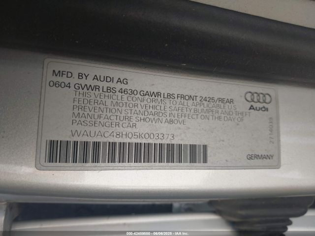 2005 AUDI A4 WAUAC48H05K003373 Photo 8