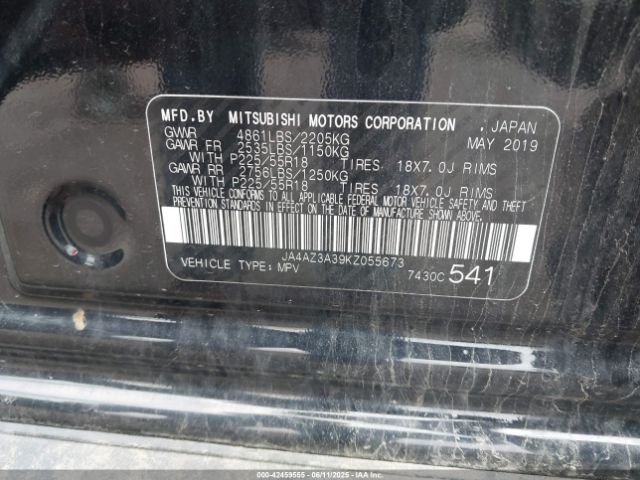 2019 MITSUBISHI OUTLANDER JA4AZ3A39KZ055673 Photo 8