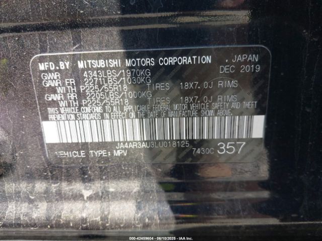 2020 MITSUBISHI OUTLANDER SPORT JA4AR3AU3LU018125 Photo 8