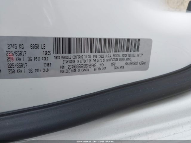 2019 DODGE GRAND CARAVAN 2C4RDGBG2KR759787 Photo 8
