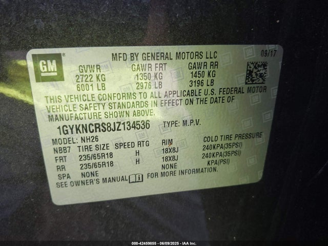 2018 CADILLAC XT5 1GYKNCRS8JZ134536 Photo 8