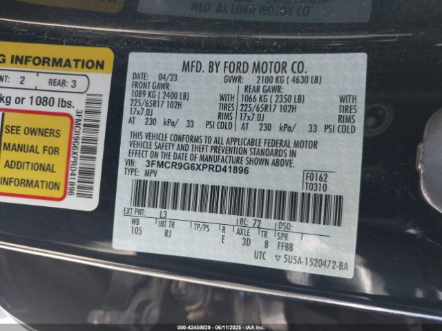 2023 FORD BRONCO SPORT 3FMCR9G6XPRD41896 Photo 8