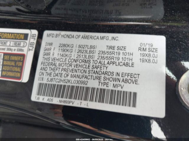 2019 ACURA RDX 5J8TC2H52KL030992 Photo 8