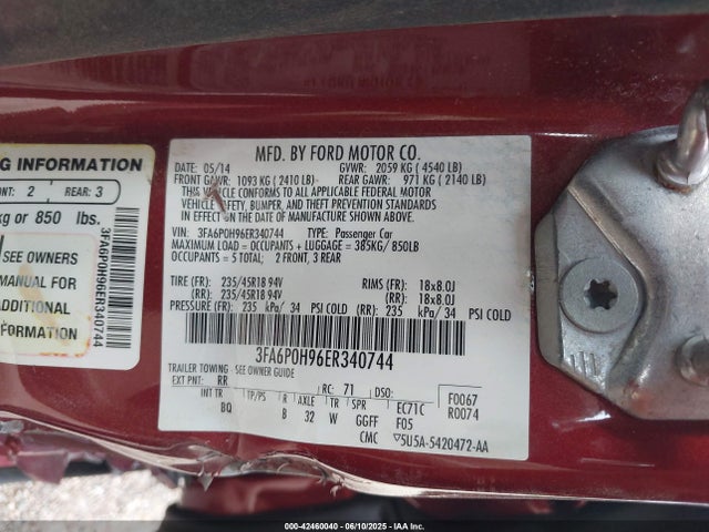 3FA6P0H96ER340744 Ford 2014