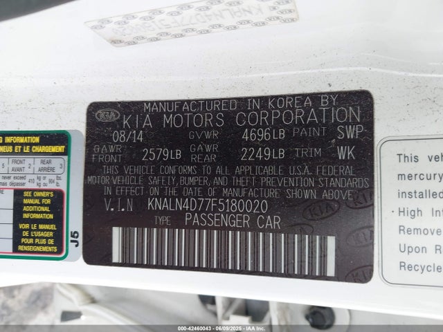 KNALN4D77F5180020 KIA v6 gdi lambda ii