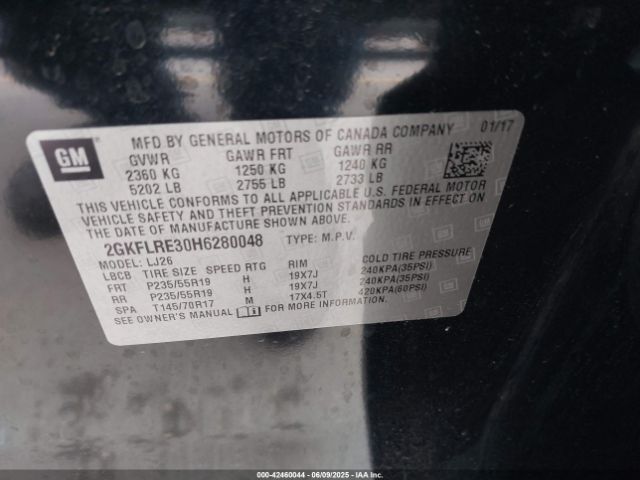 2017 GMC TERRAIN 2GKFLRE30H6280048 Photo 8