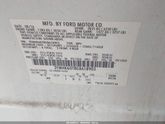 2FMHK6DT8GBA18903 Ford Flex Limited