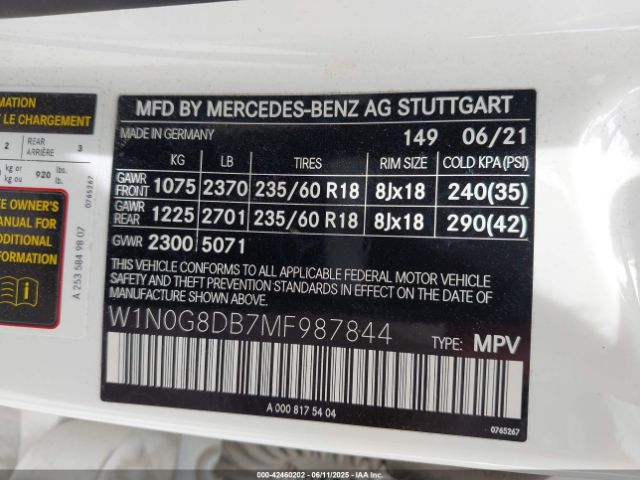 2021 MERCEDES-BENZ GLC 300 W1N0G8DB7MF987844 Photo 8