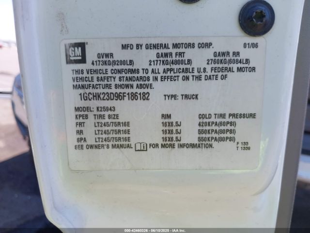 2006 CHEVROLET SILVERADO 2500HD 1GCHK23D96F186182 Photo 8