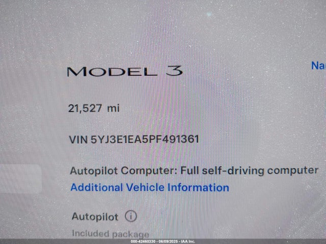 Tesla Model 3 Rear-wheel Drive 2023 5YJ3E1EA5PF491361 Image 16