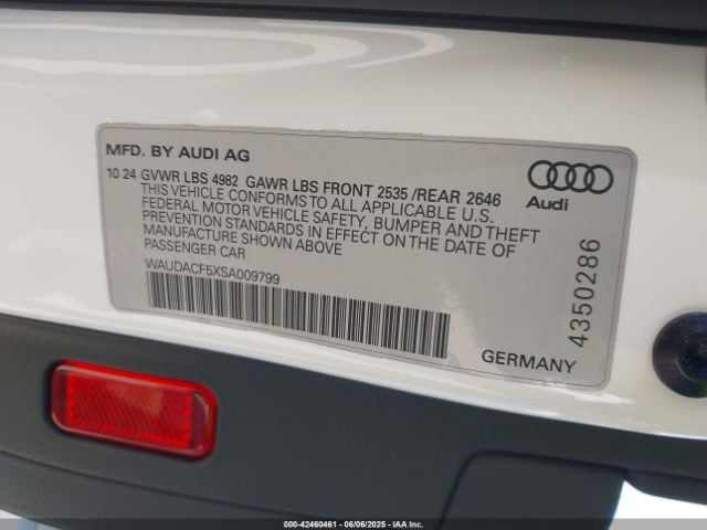 2025 AUDI A5 SPORTBACK WAUDACF5XSA009799 Photo 8