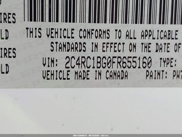 Chrysler 2015 2015 2C4RC1BG0FR655160 Image 9