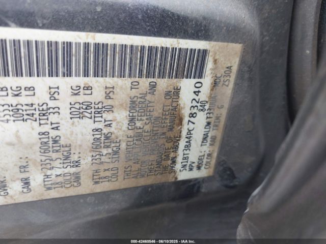 5N1BT3BA4PC783240 Nissan Rogue Sv Fwd