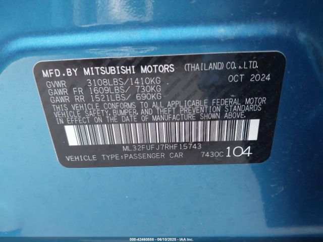 ML32FUFJ7RHF15743 Mitsubishi Mirage G4 Black Edition/es/le