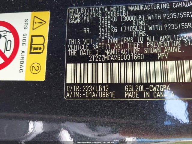 Lexus 2016 2016 2T2ZZMCA2GC031660 Image 9