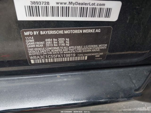 WBA3C1C55FK119819 BMW 2015