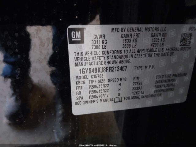 2015 CADILLAC ESCALADE 1GYS4BKJ8FR213467 Photo 8