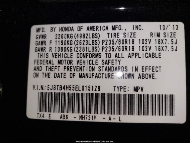 2014 ACURA RDX 5J8TB4H55EL015129 Photo 8