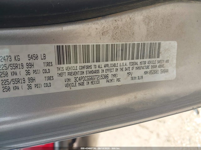 3C4PDCGG6GT215306 Dodge Journey