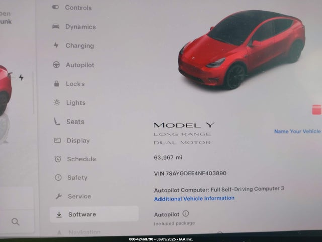 2022 TESLA MODEL Y 7SAYGDEE4NF403890 Photo 6