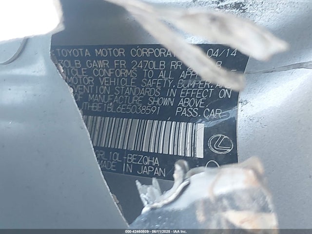 Lexus 2gr-fse 2014 JTHBE1BL6E5038591 Image 9
