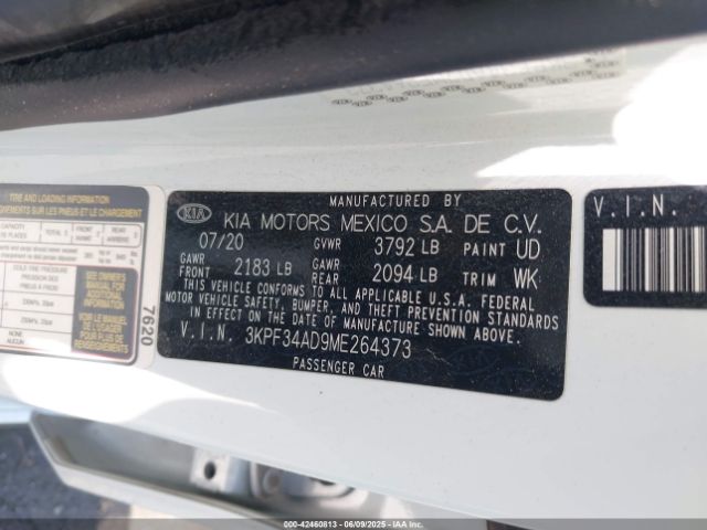 3KPF34AD9ME264373 KIA mpi nu