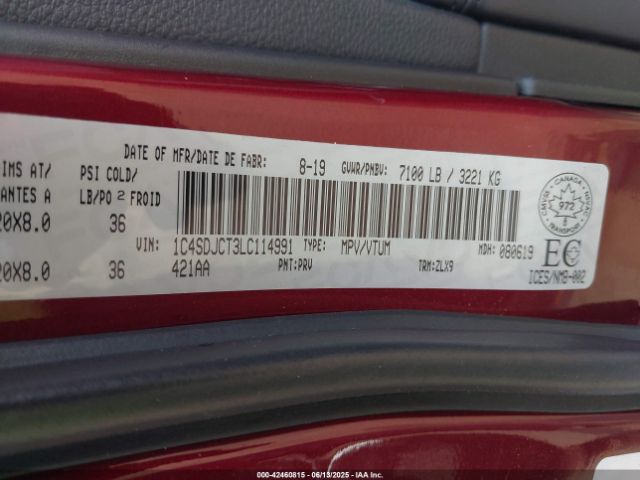 2020 DODGE DURANGO 1C4SDJCT3LC114991 Photo 8