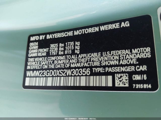 2025 MINI HARDTOP WMW23GD0XS2W30356 Photo 8