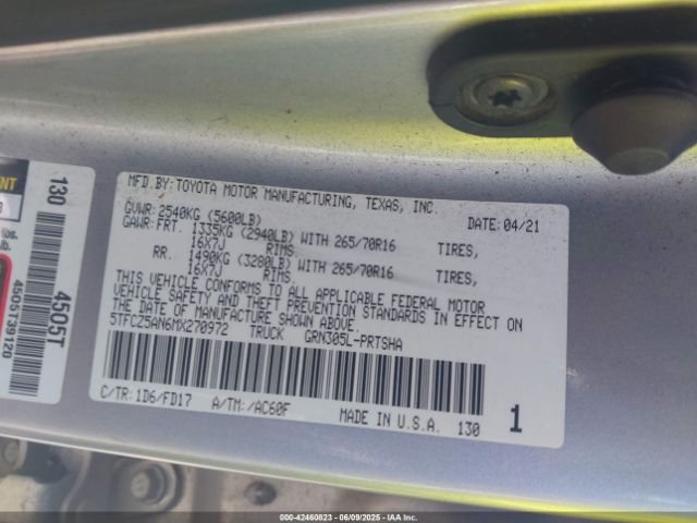 2021 TOYOTA TACOMA 5TFCZ5AN6MX270972 Photo 8