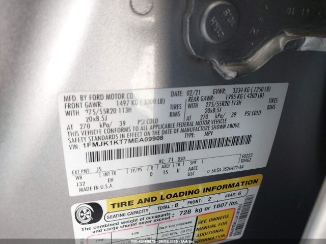1FMJK1KT7MEA09908 Ford 3.5l gtdi