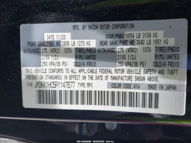 JM3KK1HC5R1147677 Mazda Cx-90 3.3 Turbo S