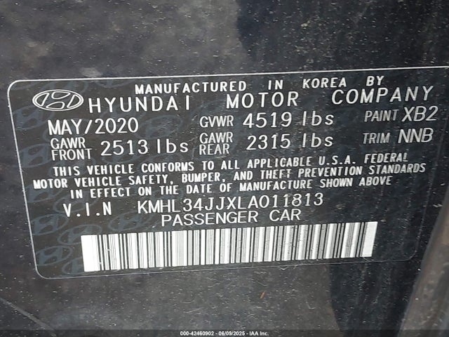 KMHL34JJXLA011813 Hyundai gdi, nu pe