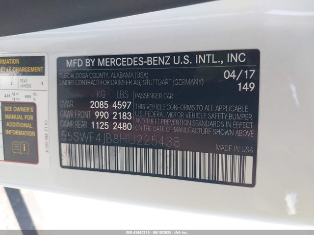 55SWF4JB8HU225438 Mercedes-Benz m274