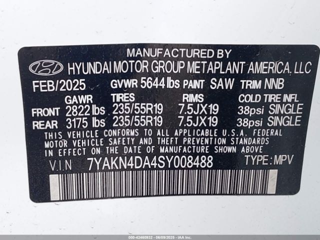 7YAKN4DA4SY008488 Hyundai Ioniq 5 Sel