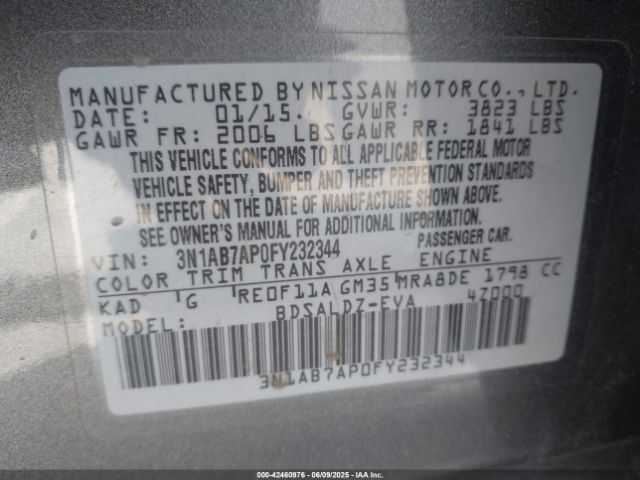 3N1AB7AP0FY232344 Nissan Sentra