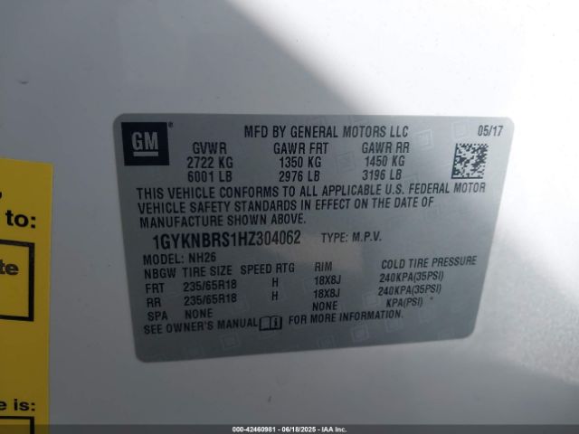 2017 CADILLAC XT5 1GYKNBRS1HZ304062 Photo 8