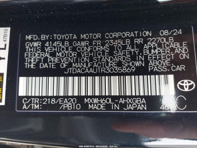 2024 TOYOTA PRIUS JTDACAAU1R3035869 Photo 8