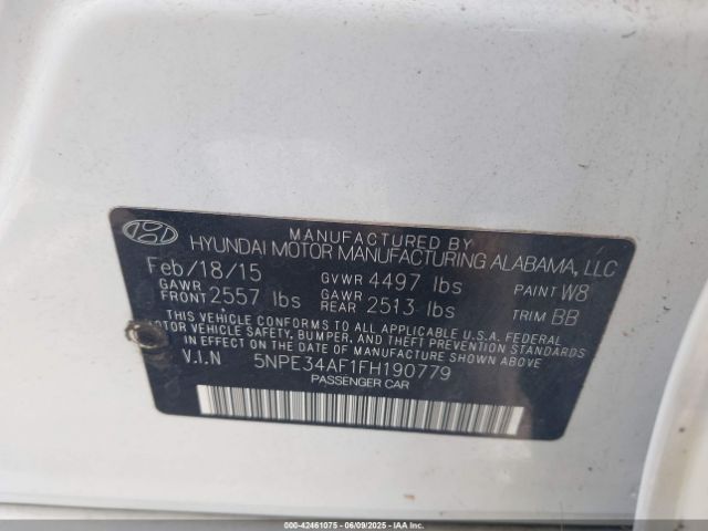 5NPE34AF1FH190779 Hyundai Sonata Limited