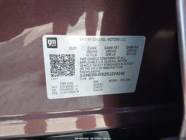 Chevrolet lk0 2025 1GNERKRS2SJ224242 Image 9