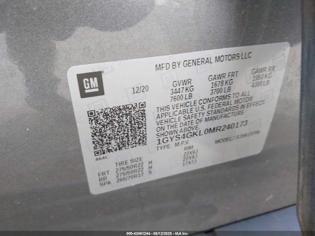 2021 CADILLAC ESCALADE 1GYS4GKL0MR240173 Photo 8