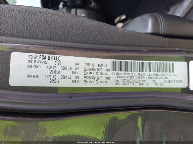 2020 DODGE DURANGO 1C4RDHDG6LC259550 Photo 8